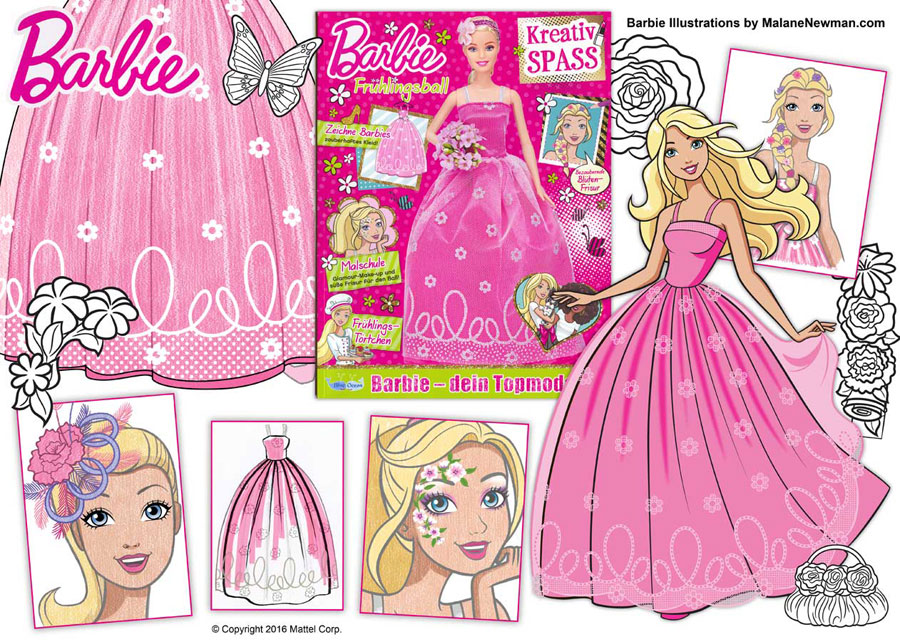 Some Freelance Cartoon Illustration I did for Barbie Magazine Issue #1602 collection of freelance cartoon illustrations I did for barbie magazine issue 1602