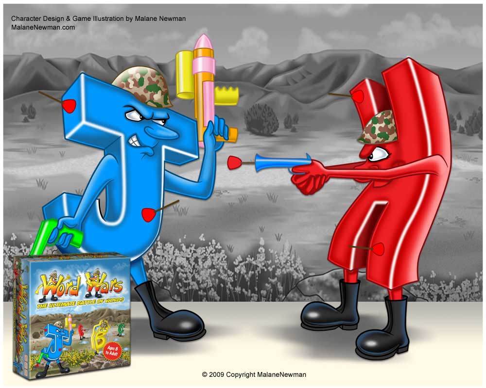 anthropomorphic letter characters designed for game #1
