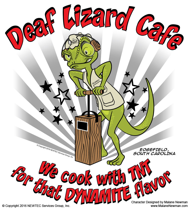 Tshirt Designed using Character Design of Cartoon Lizard Mascot tshirt designed using character design of cartoon lizard mascot