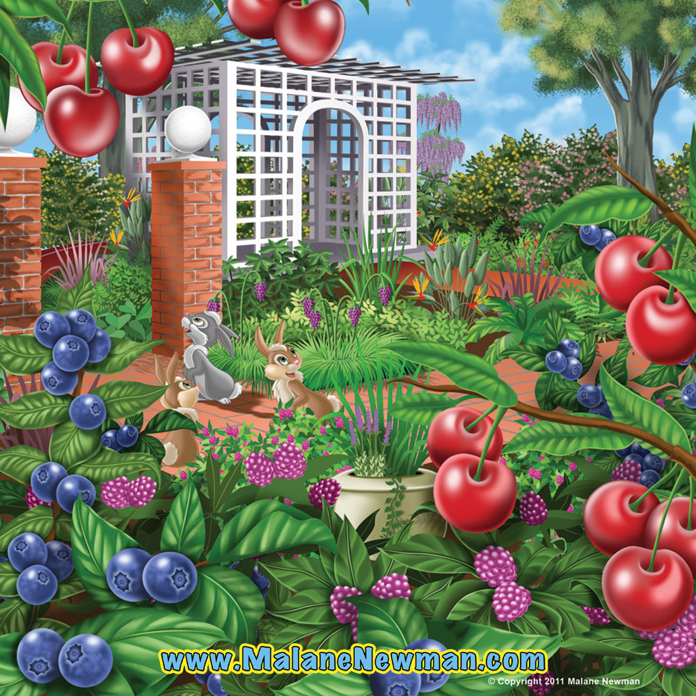 free cartoon jigsaw puzzle game called garden abundance