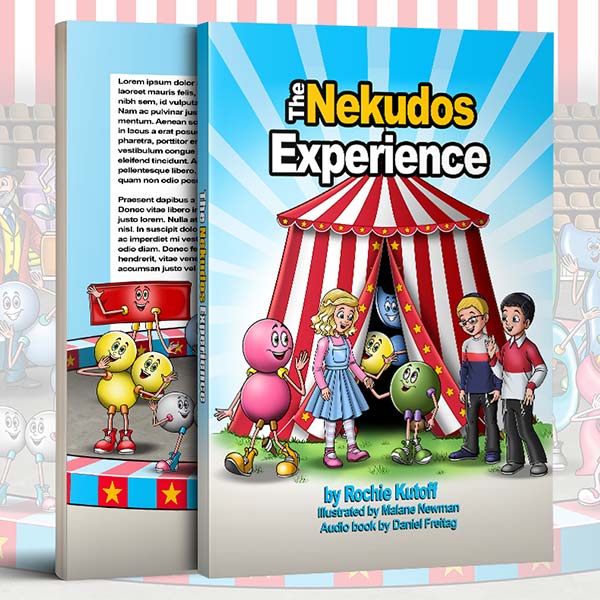 the amazine nekudos experience children's book cover by rachel kutoff