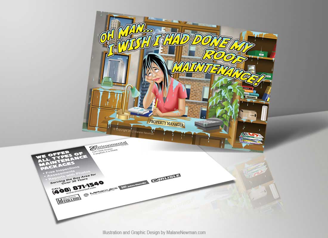 postcard graphic design for roofing contractor #3