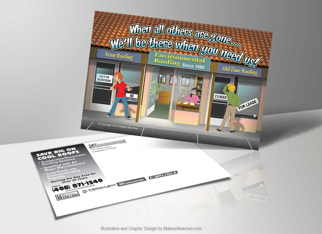 postcard graphic design for roofing contractor #2