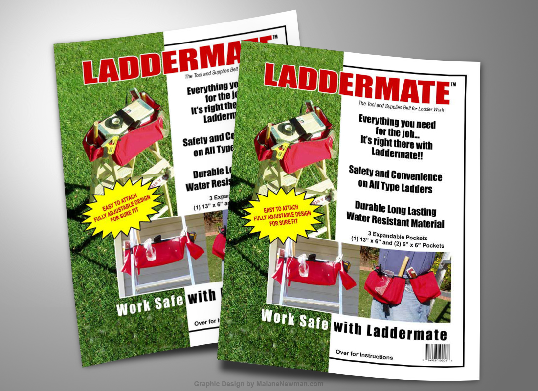 graphic design of sales sheet for new laddermate product