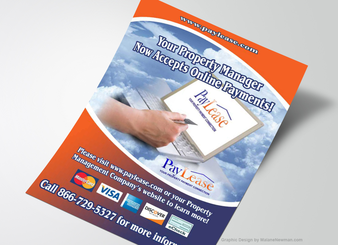 graphic design of sales sheet and branding for paylease corp