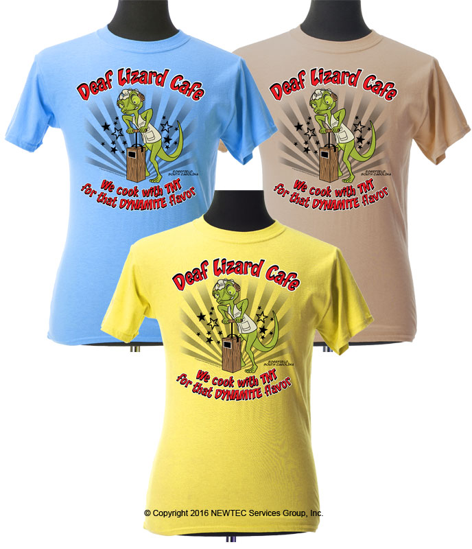 Tshirts Showing Character Designed Cartoon Lizard Mascot tshirts showing character designed cartoon lizard mascot