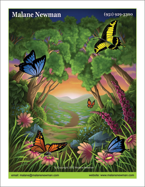 tearsheet butterflies at dawn by freelance illustrator malane newman