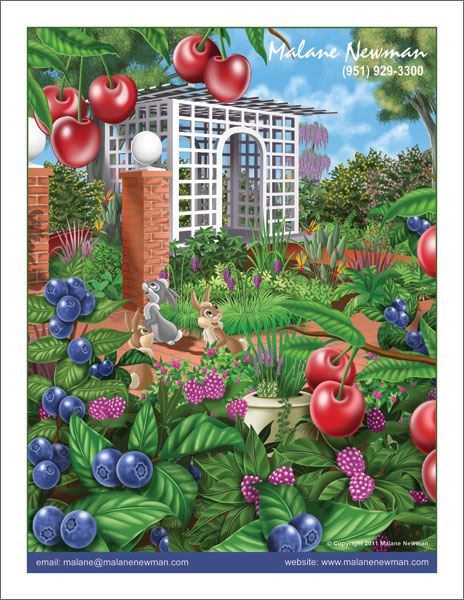 tearsheet garden abundance by freelance illustrator malane newman