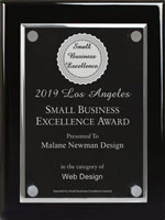 Malane Newman Design wins 2019 Los Angeles Small Business Excellence Award in Web Design Category