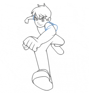 challenging ben 10 running cartoon drawing illustration pic #20