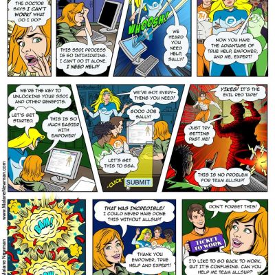 comic book style ad #1 illustrated for allsup inc.