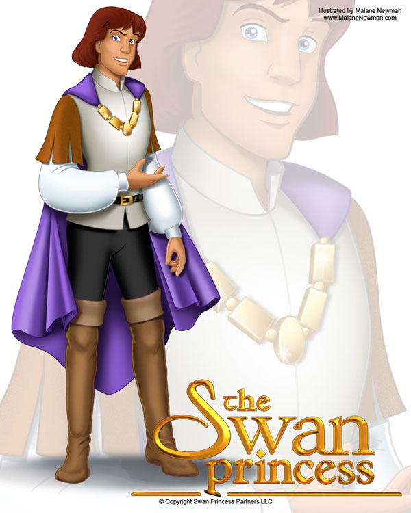 Freelance Licensed Character Illustration of Prince Derek from Swan Princess Animated Feature Films freelance licensed character illustration of prince derek from swan princess animated feature films