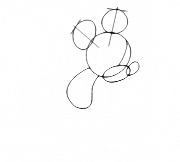 freelance cartoonist draws mickey mouse full body step 3