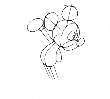 freelance cartoonist draws mickey mouse full body step 7