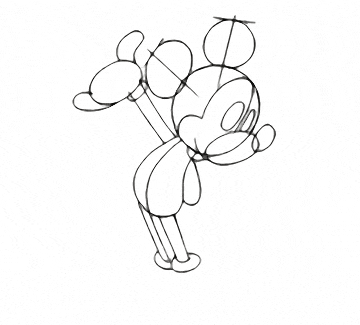 freelance cartoonist draws mickey mouse full body step 8
